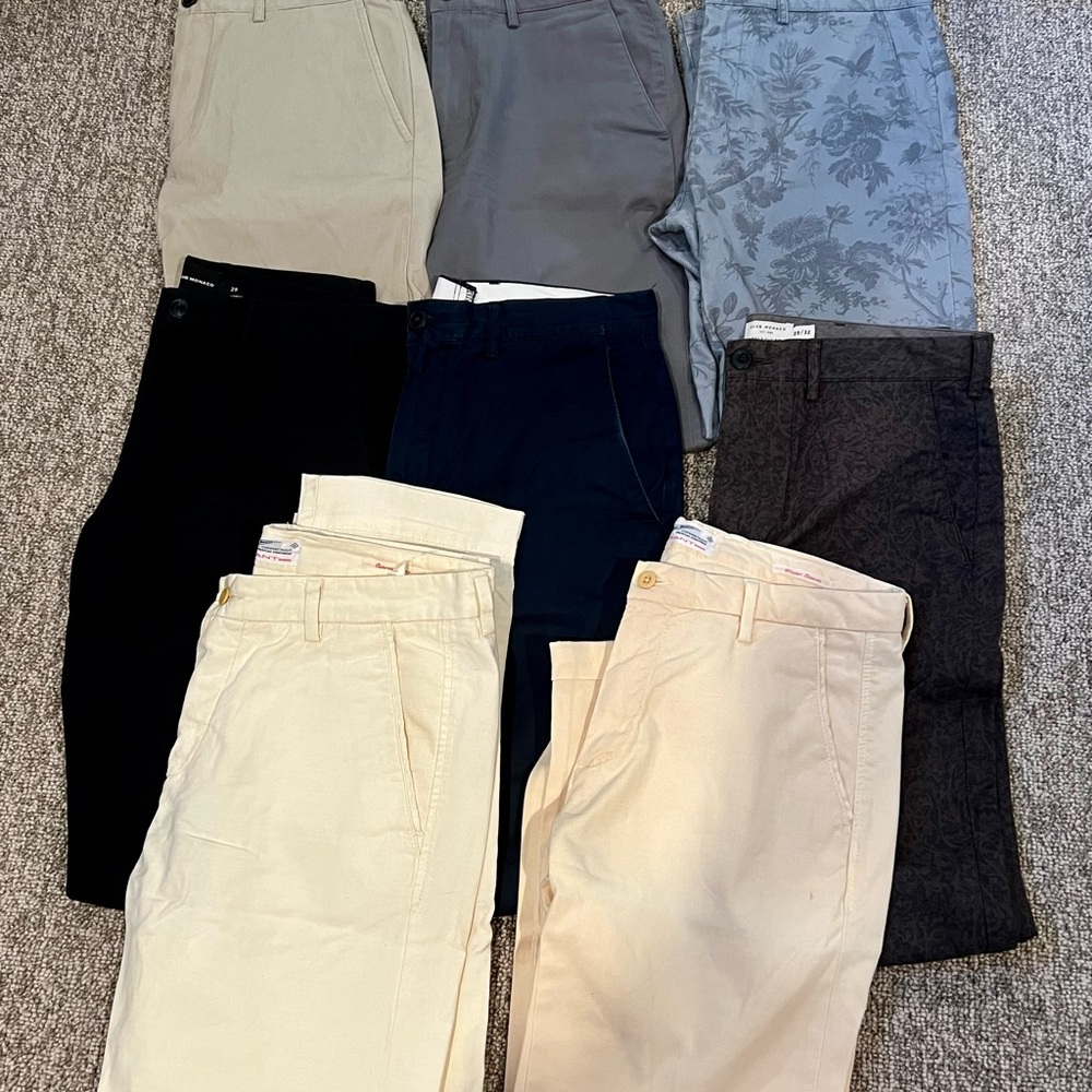 $50 for Eight: Men’s Size 30 chinos (Club Monaco, Gant Rugger)